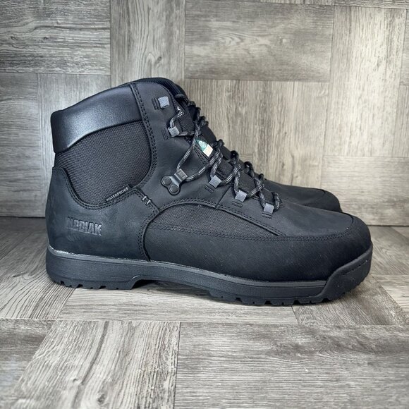 Kodiak Greb Classic Mens 13 WIDE Hike Waterproof Steel Toe Safety Black Boots